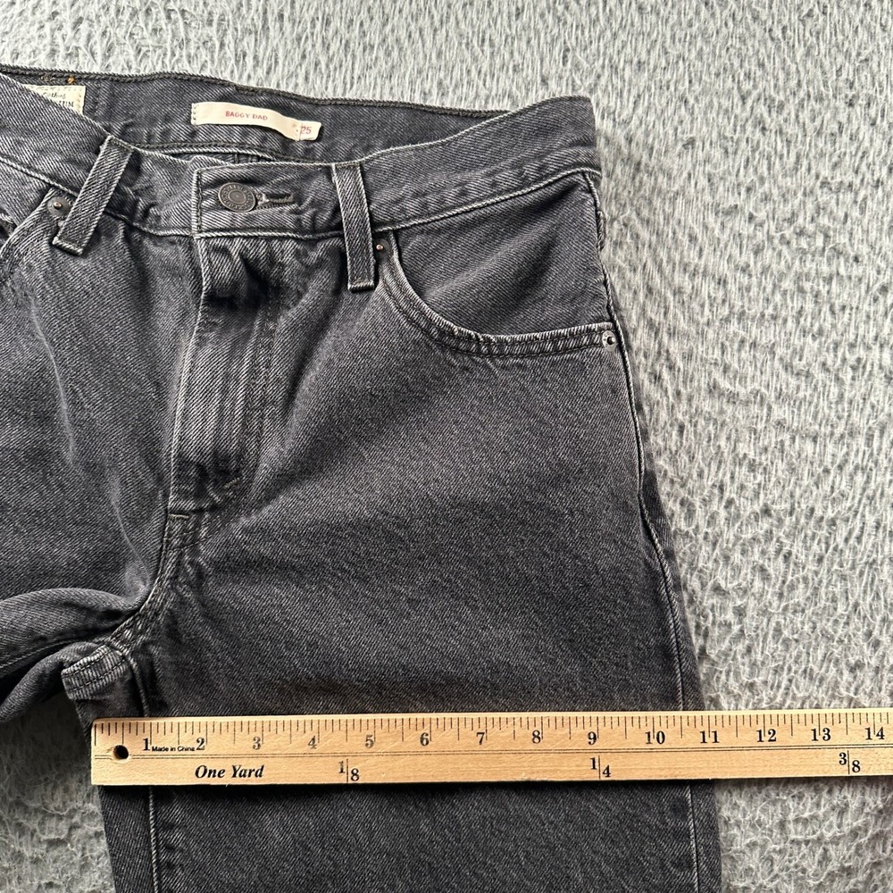 Levis Jeans Womens 25 Baggy Dad W25 L30 Black Washed High Rise‎ Straight Relaxed - Picture 8 of 16